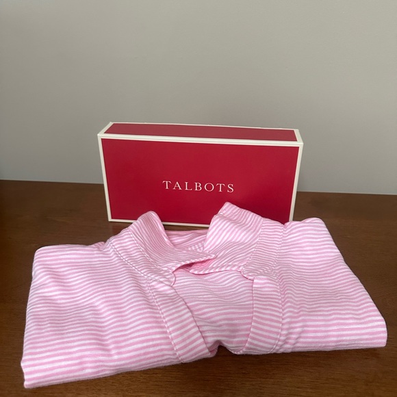 Talbots Roll Cuff Johnny Collar Pink Shirt - Picture 5 of 5
